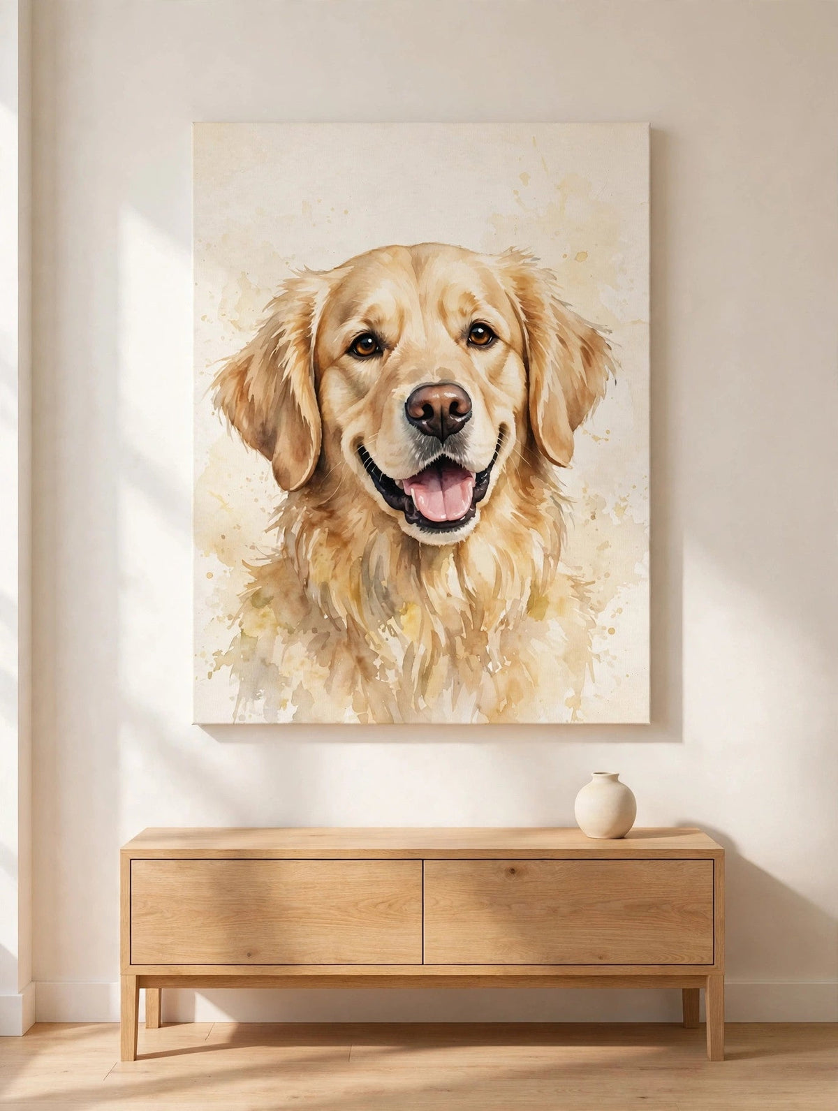 Custom watercolor pet portrait canvas