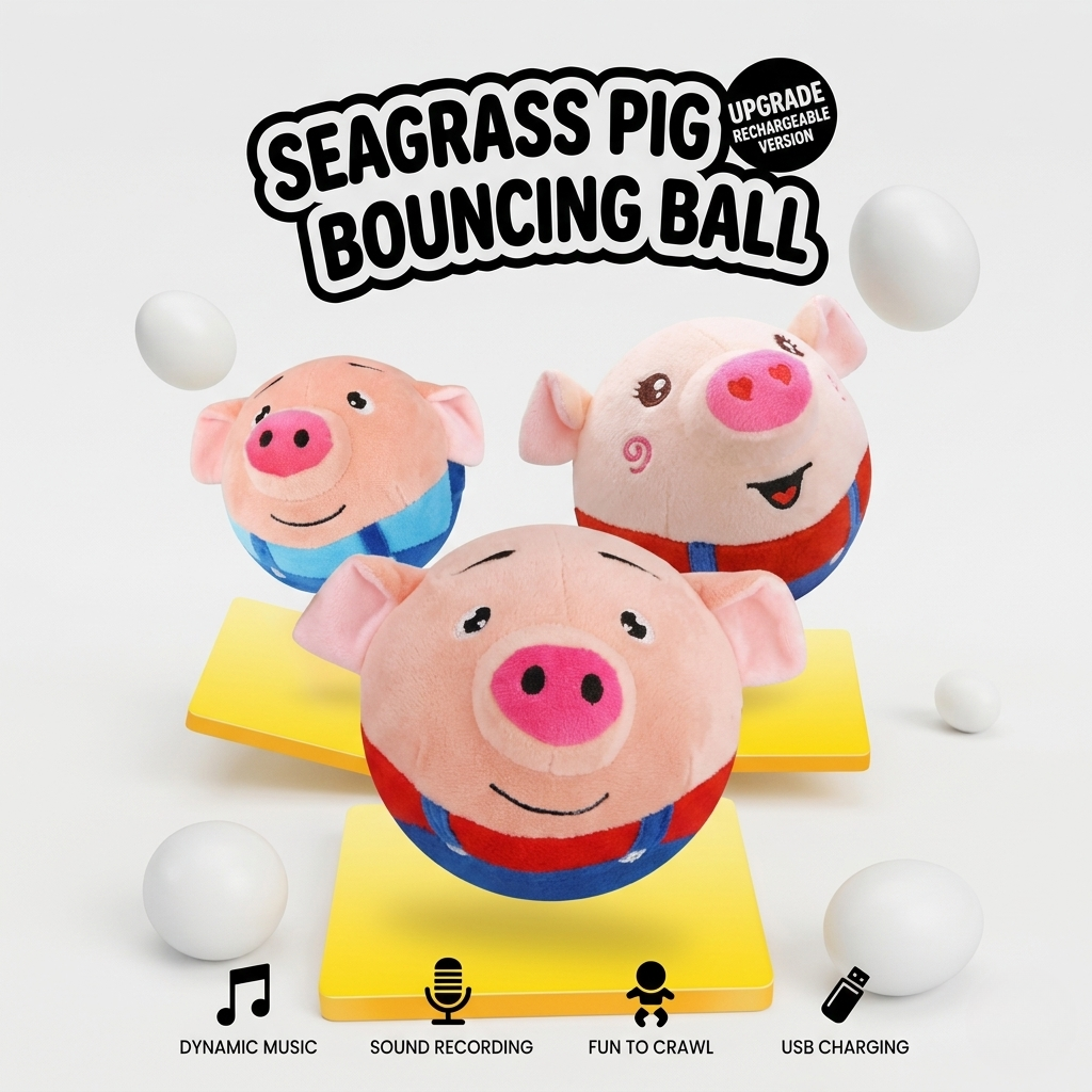 Interactive jumping pig ball toy for dogs and cats, view 5