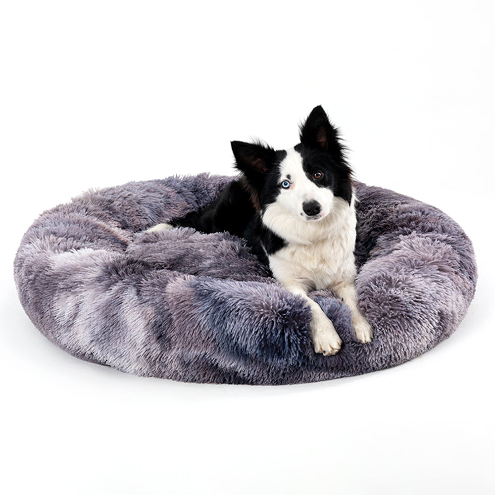 Fluffy Calming Donut Pet Bed – Washable Plush Bed for Dogs & Cats
