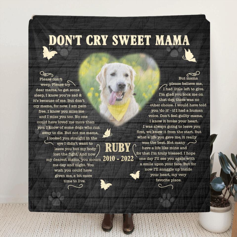 Personalized pet memorial photo blanket, view 4