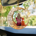 Personalized wooden pet memorial moon ornament, view 3
