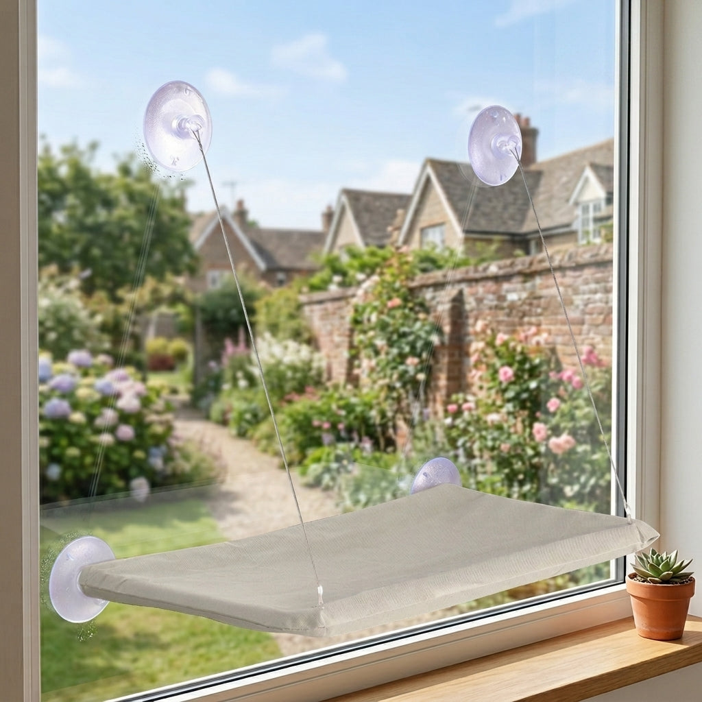 Cat window hammock with suction cups, view 3