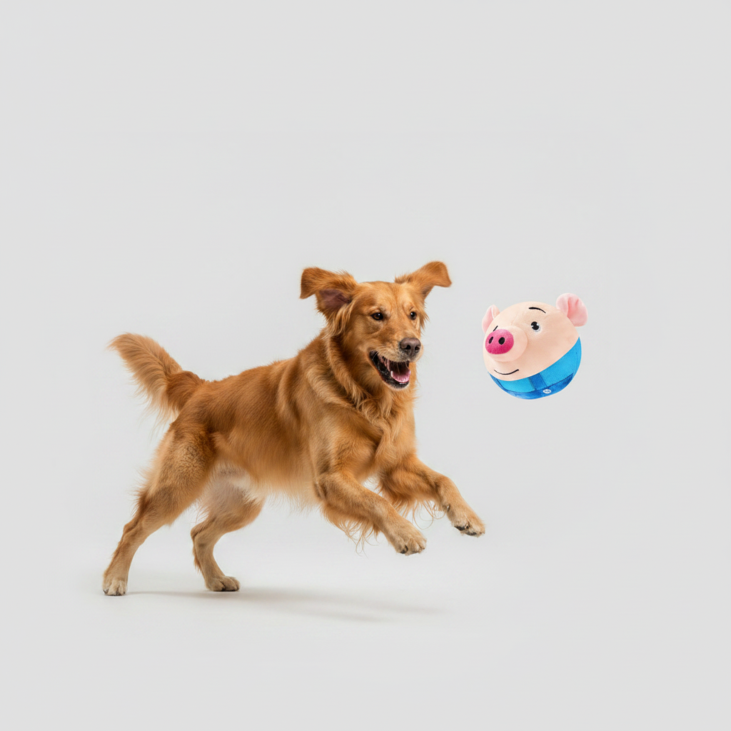 Interactive Jumping Pig Ball – Self-Moving Rechargeable Toy for Dogs & Cats