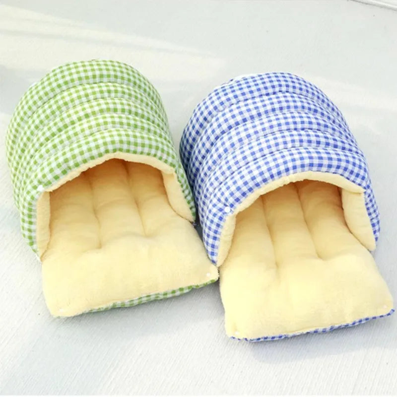Thermal Plush Pet Cave Bed – Enclosed Sleeping Bag for Cats & Small Dogs