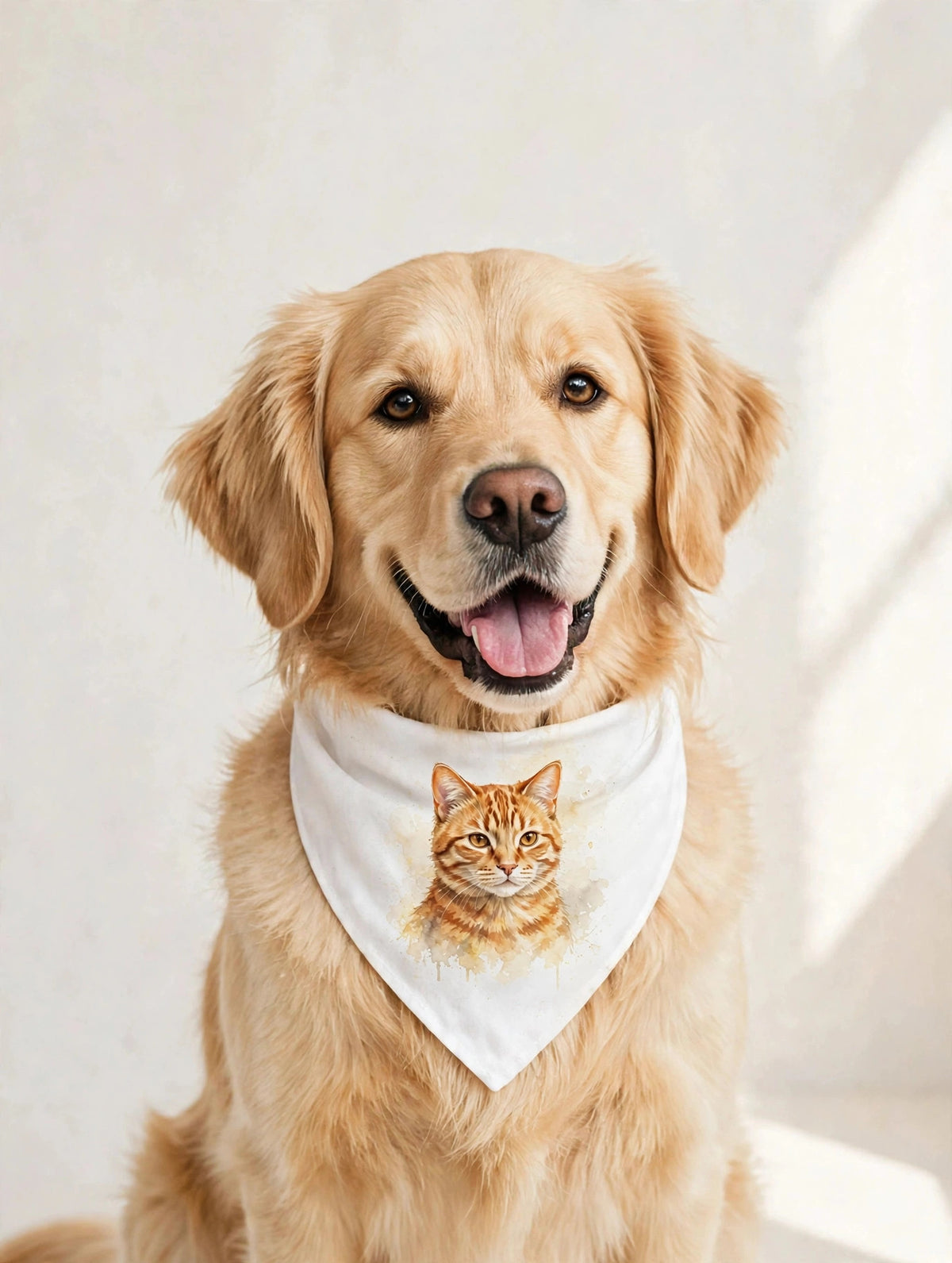 Custom watercolor cat pet portrait pet bandana