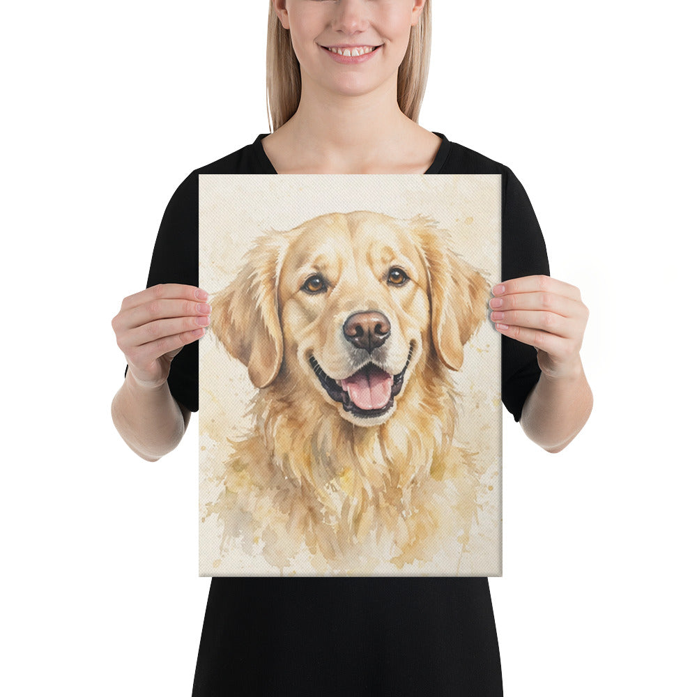 Custom watercolor pet portrait canvas, view 2