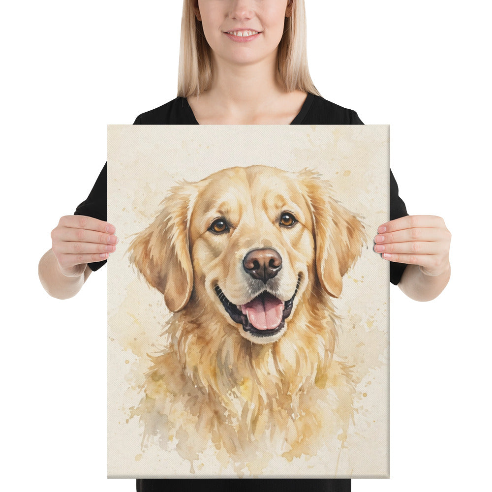 Custom watercolor pet portrait canvas, view 3