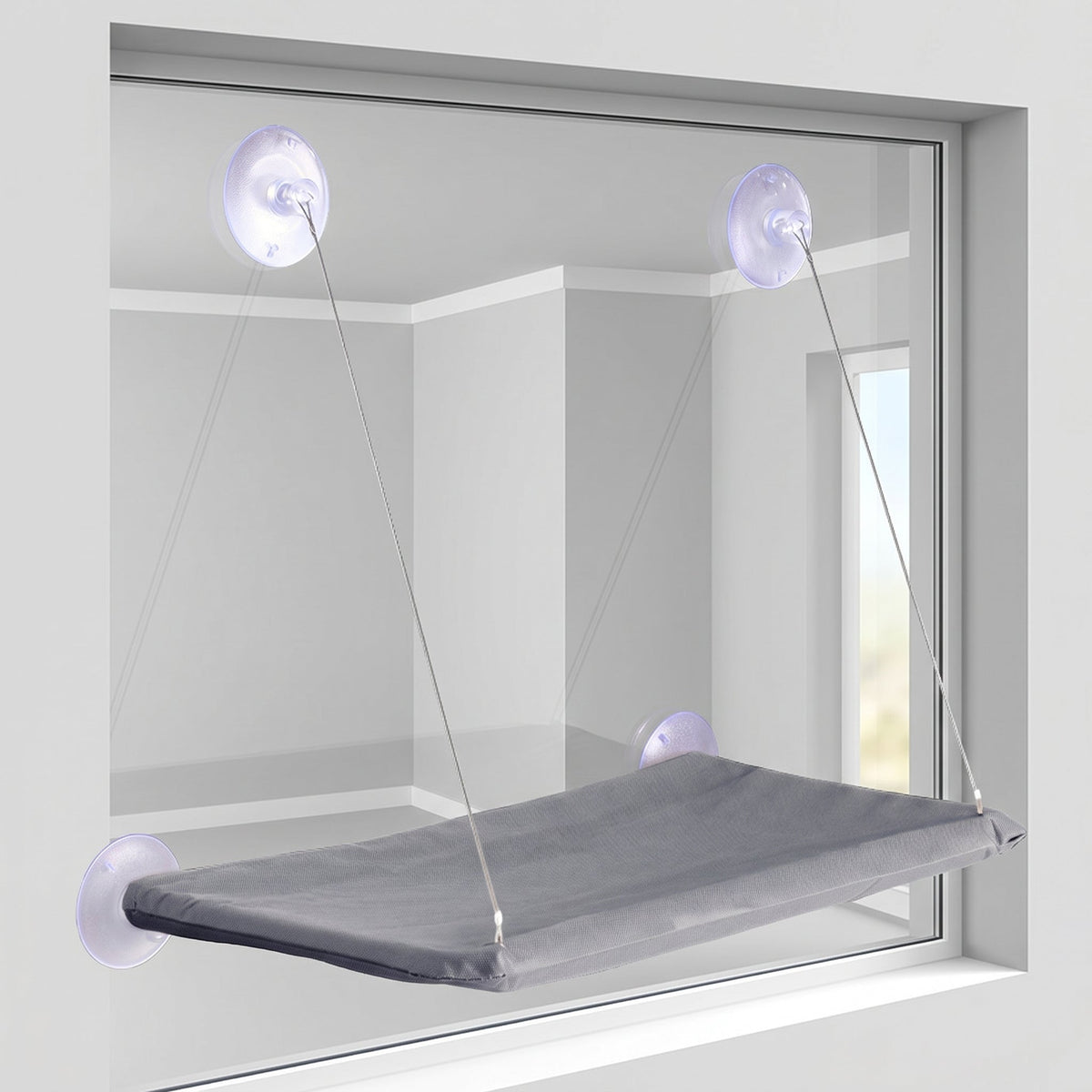 Cat window hammock with suction cups, view 4