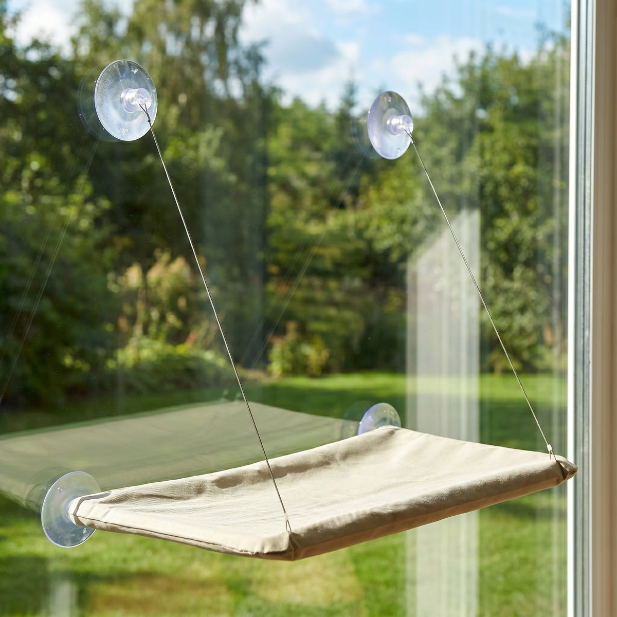 Cat window hammock with suction cups, view 6
