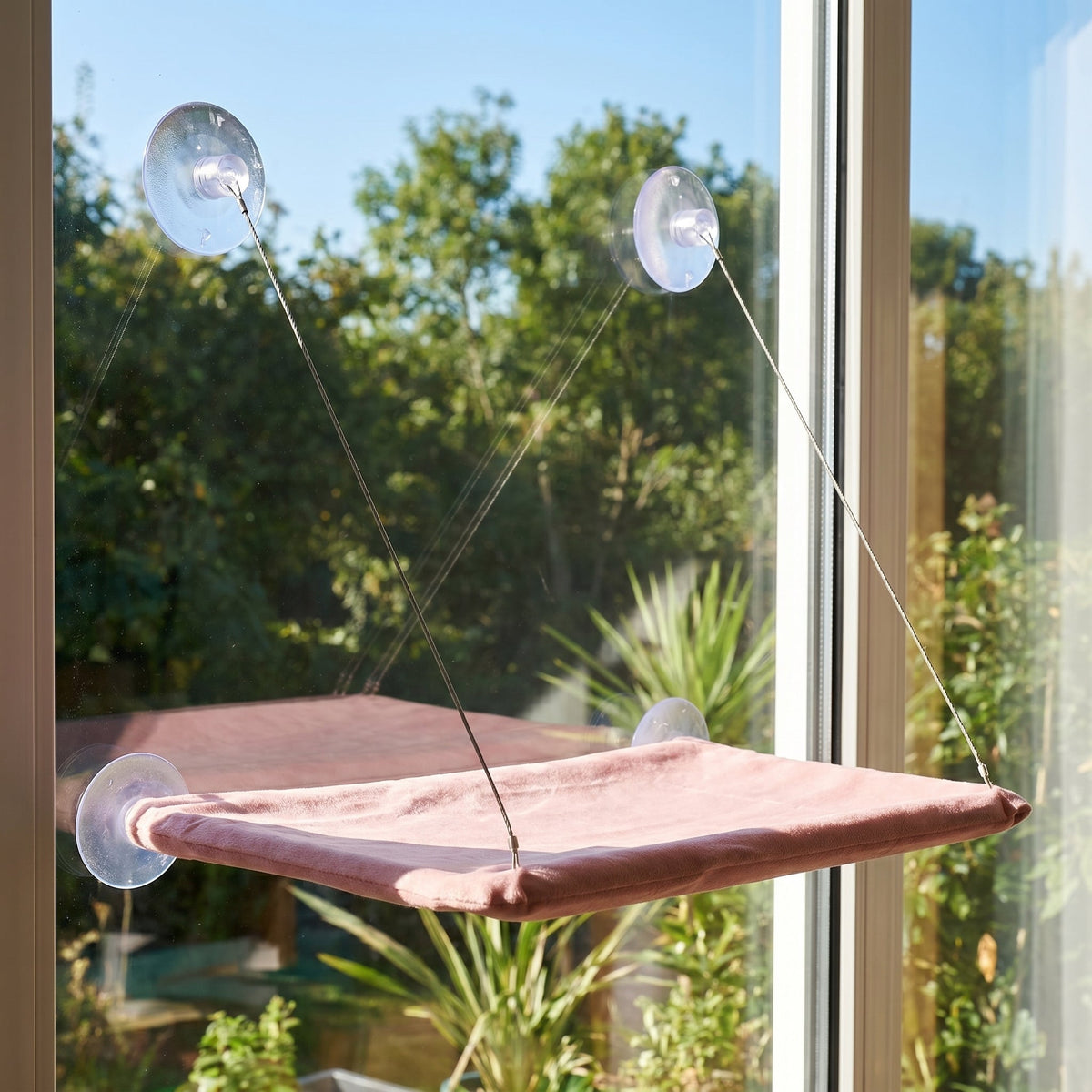 Cat window hammock with suction cups, view 7