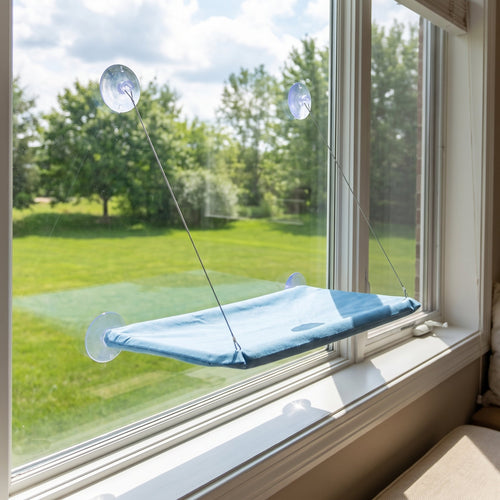 Cat window hammock with suction cups, view 2