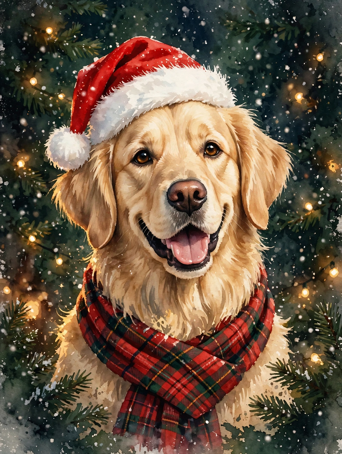Christmas style — custom pet portrait canvas