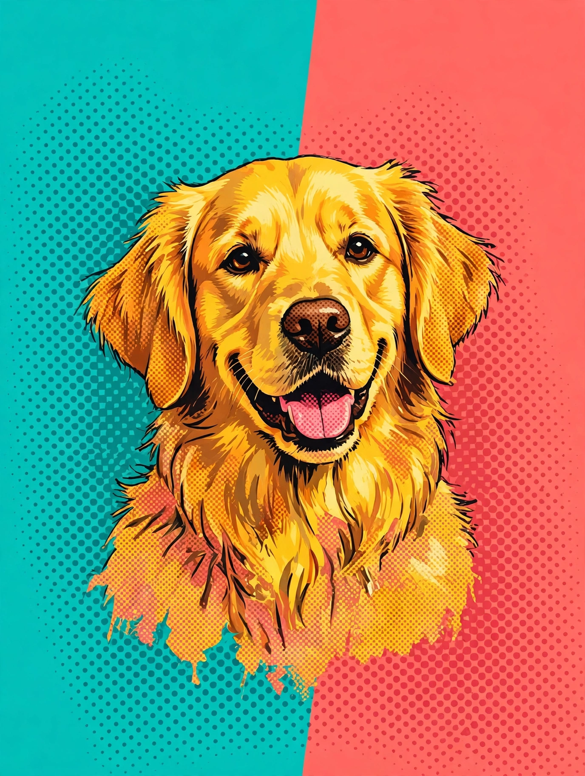Modern Pop Art style — custom pet portrait framed poster