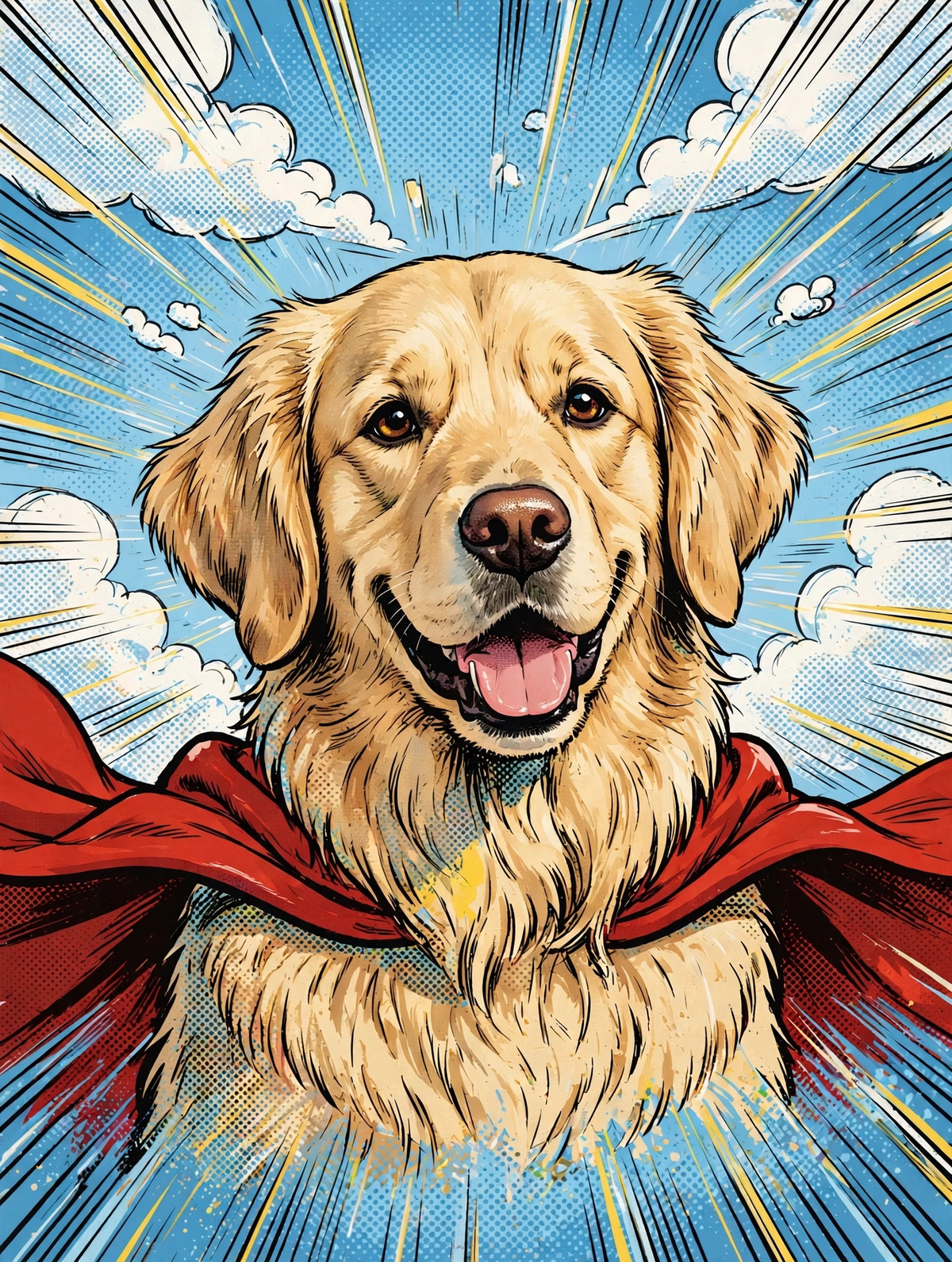 Superhero Comic style — custom pet portrait poster