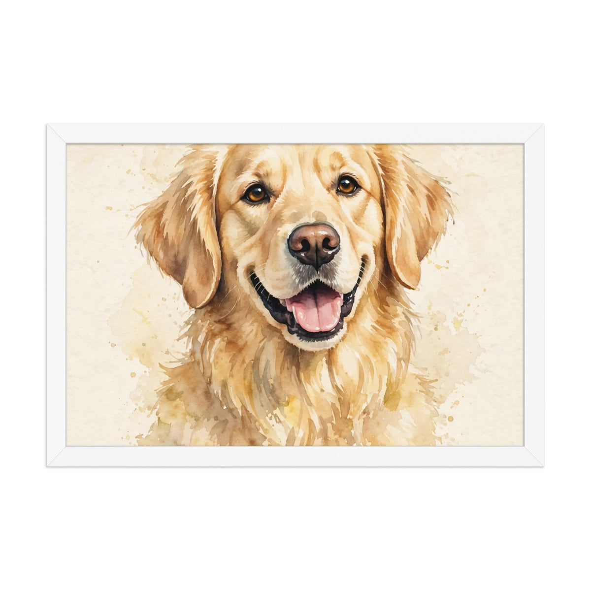 Custom watercolor pet portrait framed poster, view 3