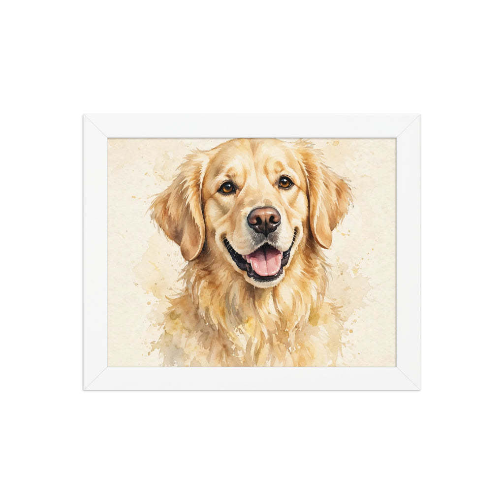 Custom watercolor pet portrait framed poster, view 2