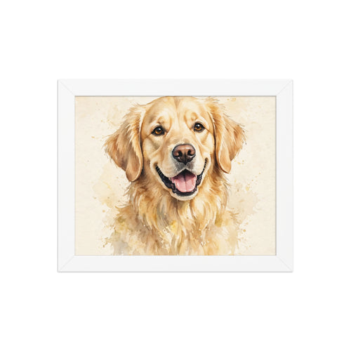 Custom watercolor pet portrait framed poster, view 2