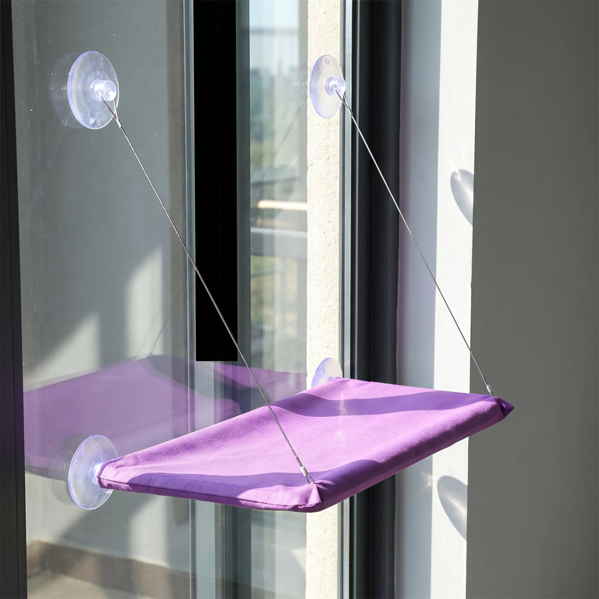 Cat window hammock with suction cups, view 5
