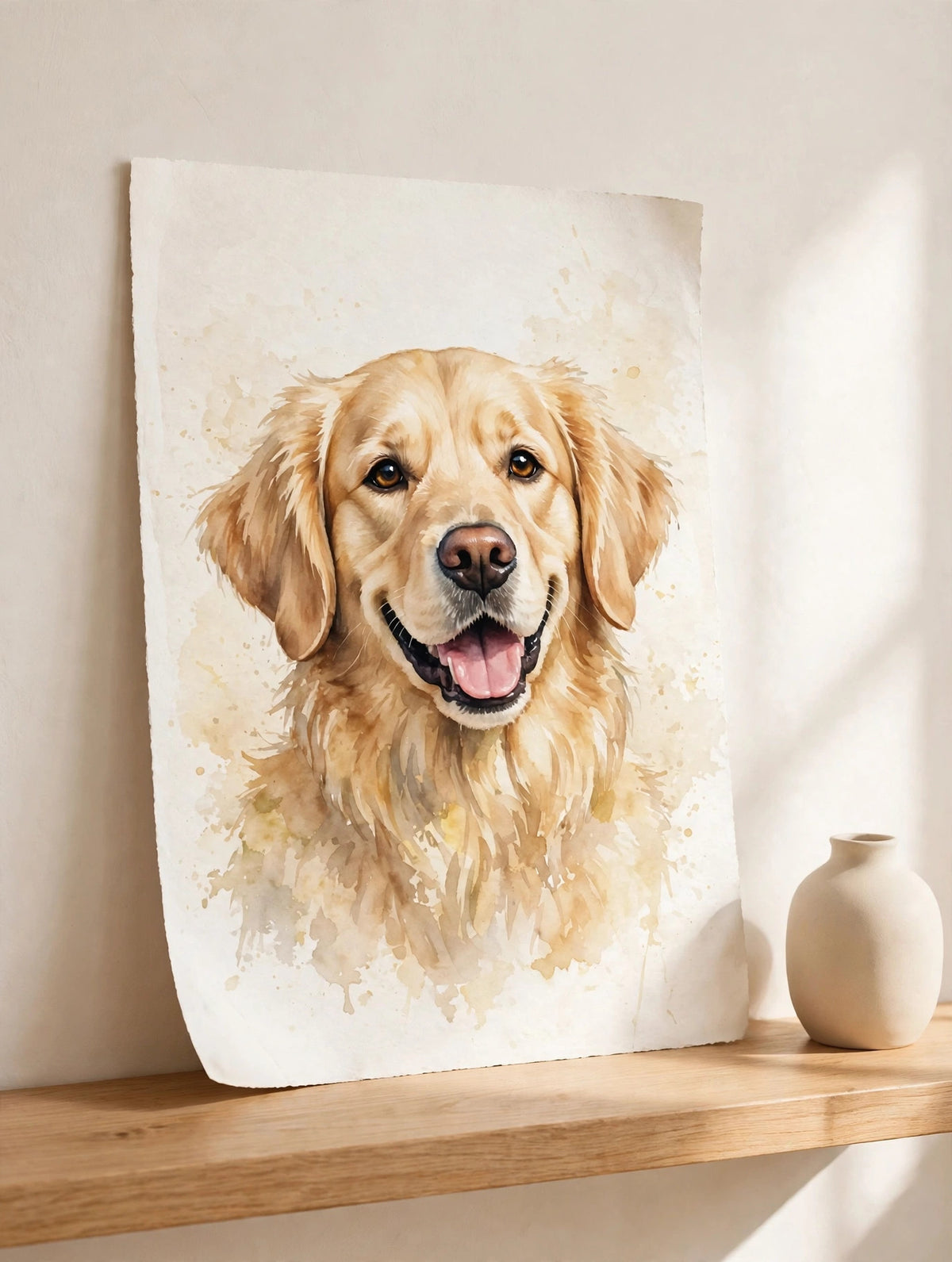 Custom watercolor pet portrait poster