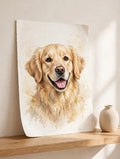 Custom watercolor pet portrait poster and mug gift set — poster