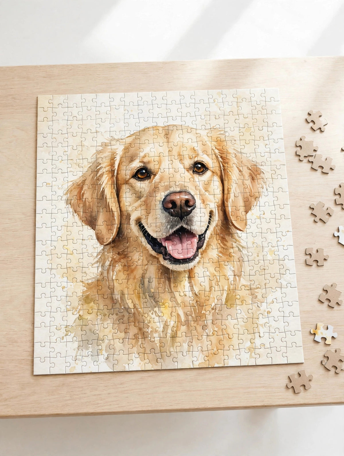 Custom watercolor pet portrait puzzle