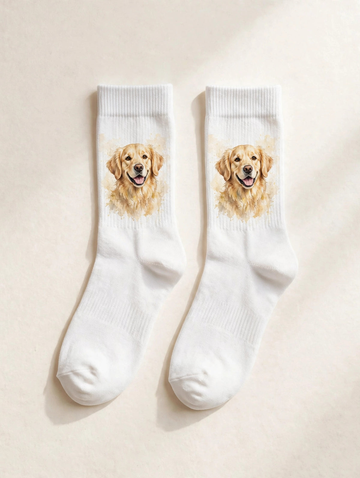Custom watercolor pet portrait socks