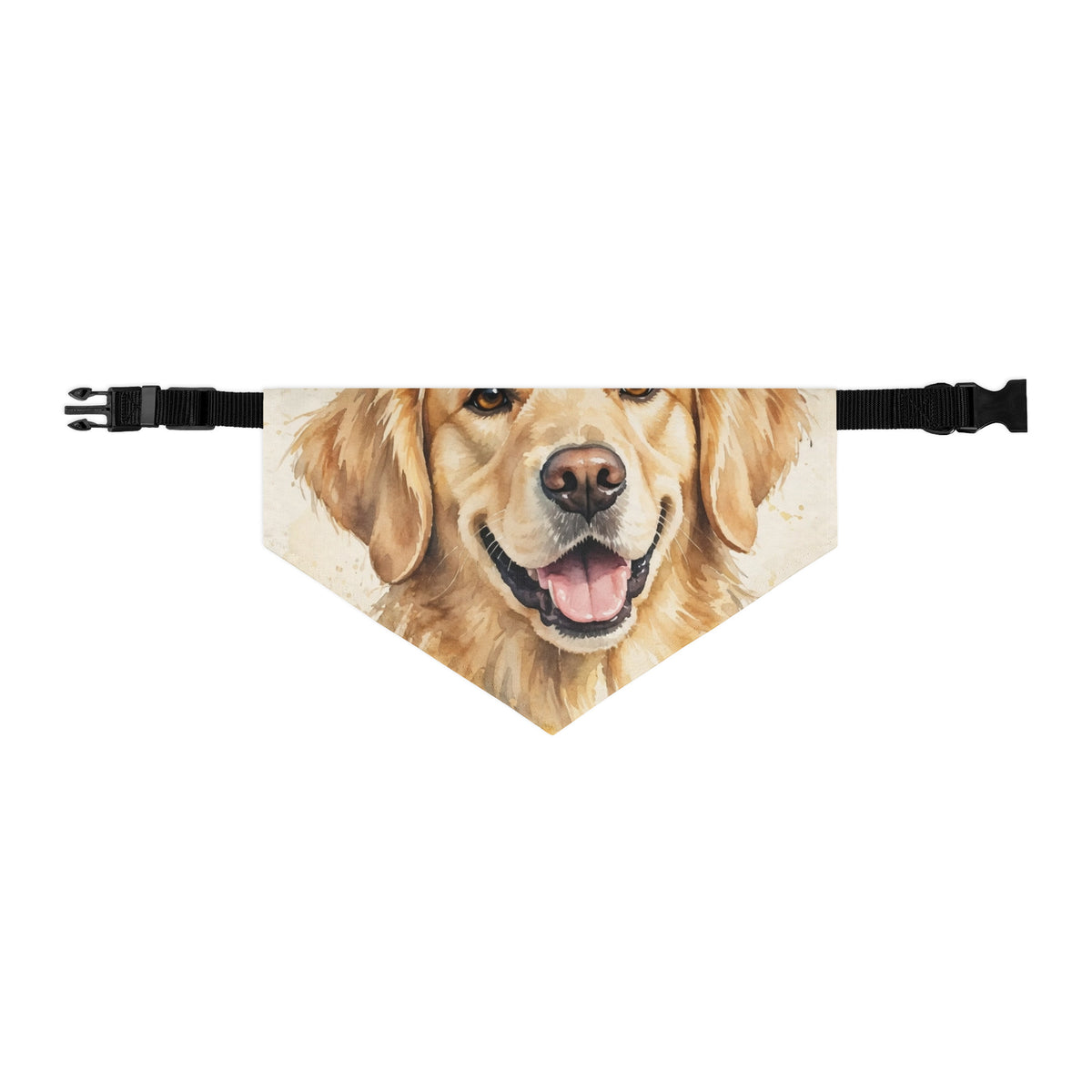 Custom watercolor pet portrait dog bandana, view 2