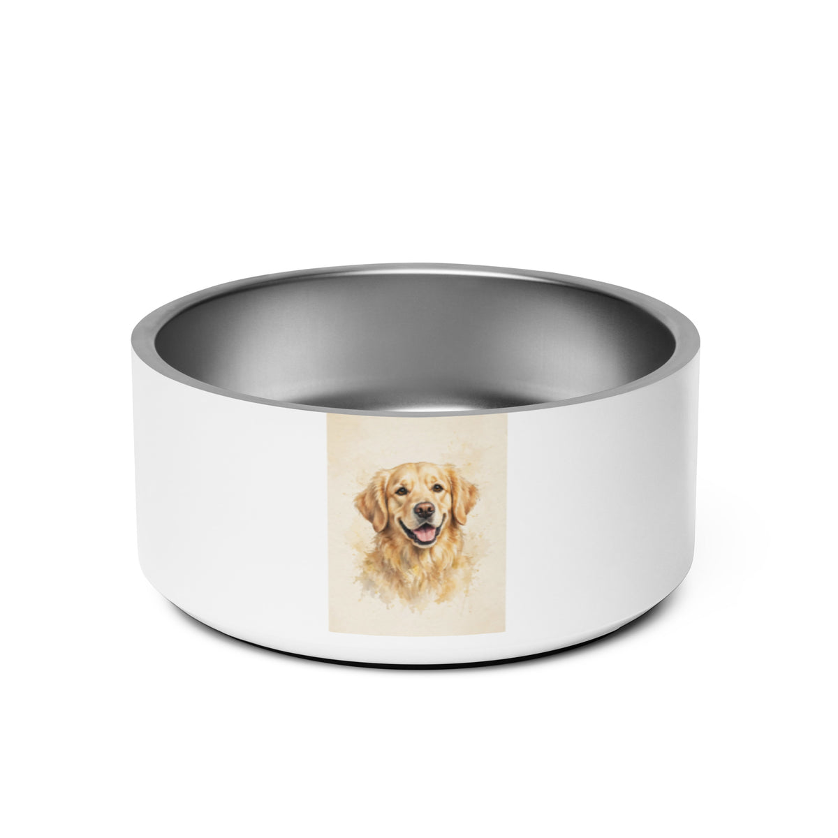 Custom watercolor pet portrait pet bowl, view 6