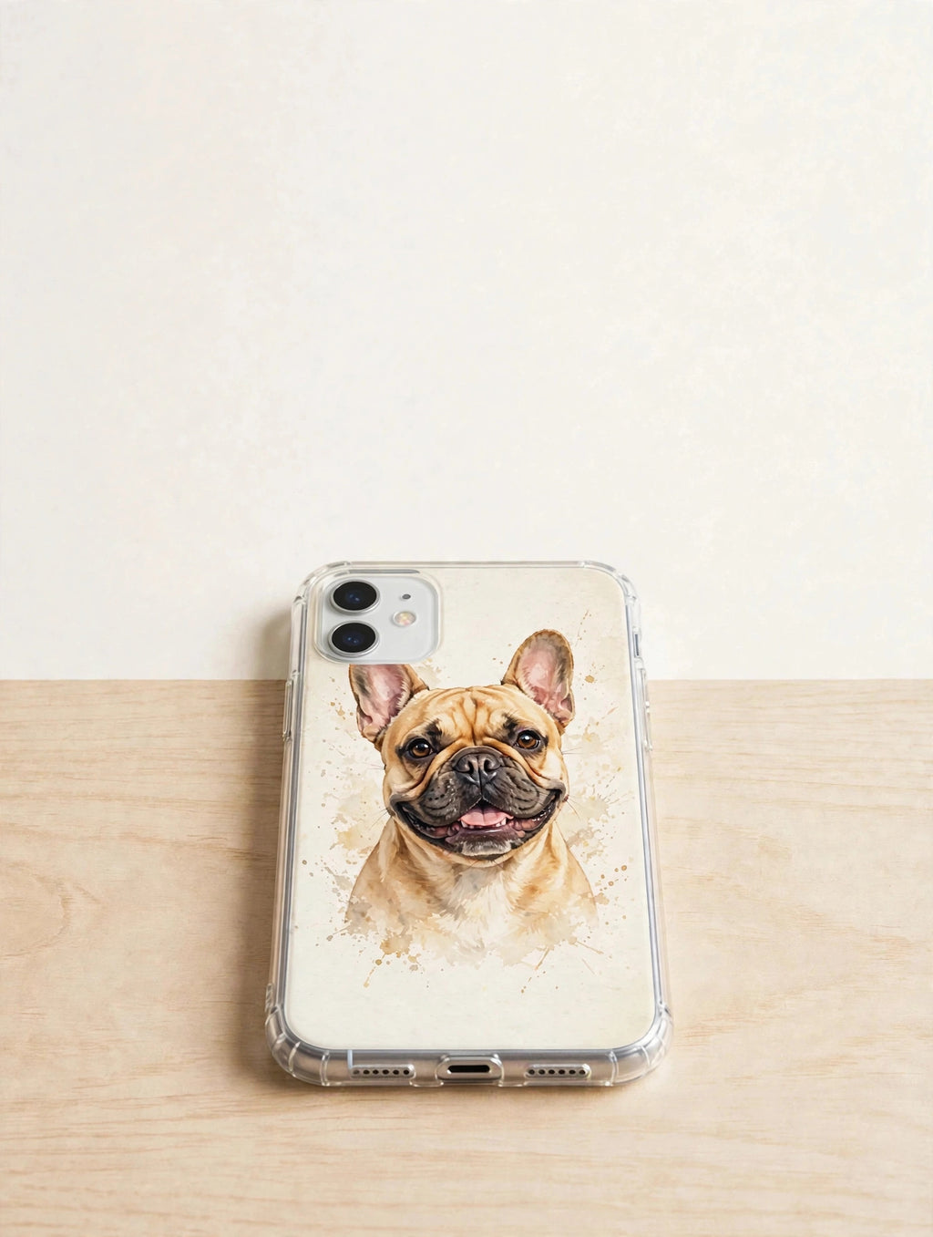 Custom watercolor French Bulldog pet portrait phone case