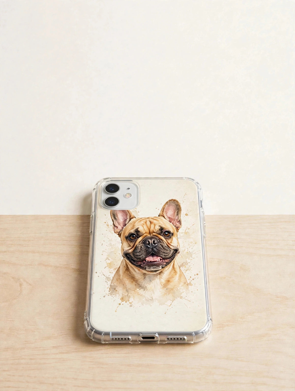 Custom watercolor French Bulldog pet portrait phone case