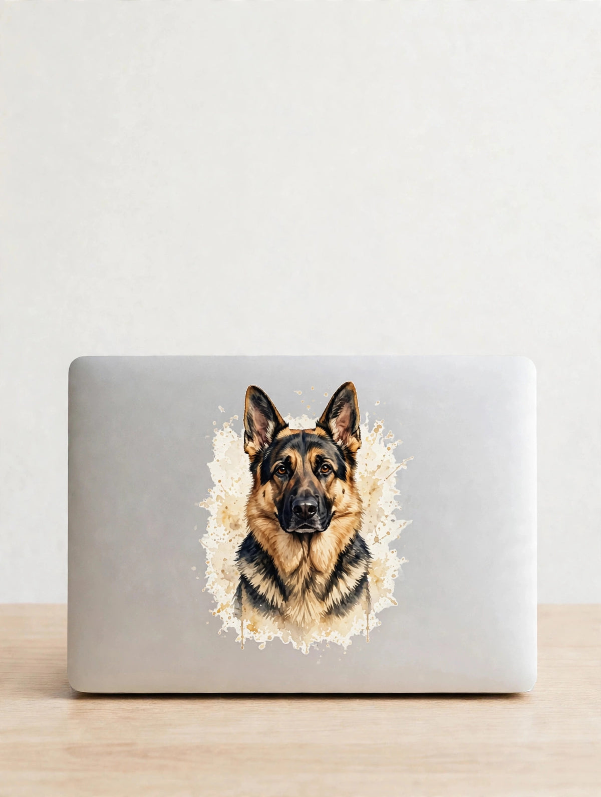 Custom watercolor German Shepherd pet portrait sticker