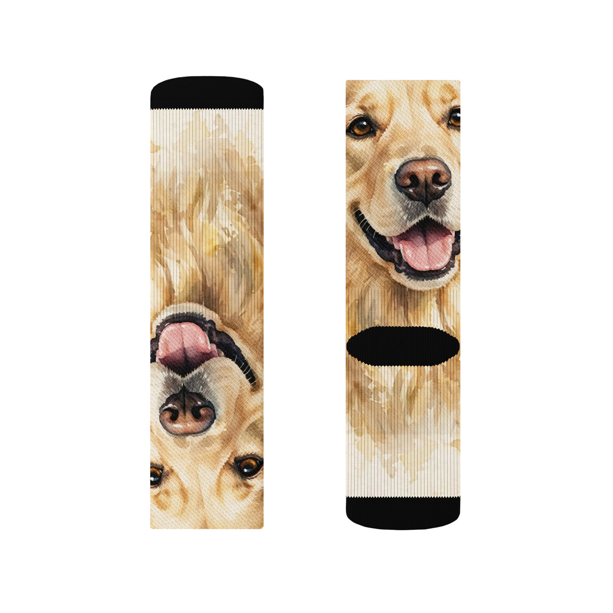 Custom watercolor pet portrait socks, view 7