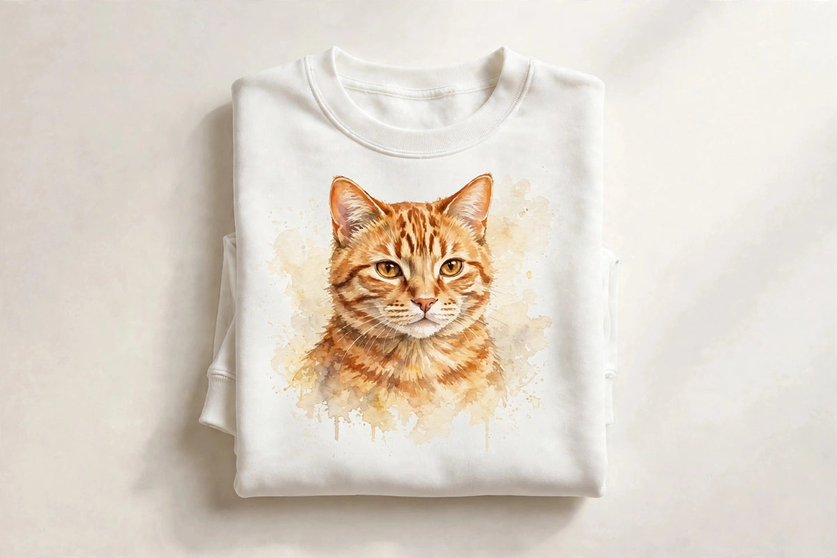 Custom watercolor cat pet portrait sweatshirt