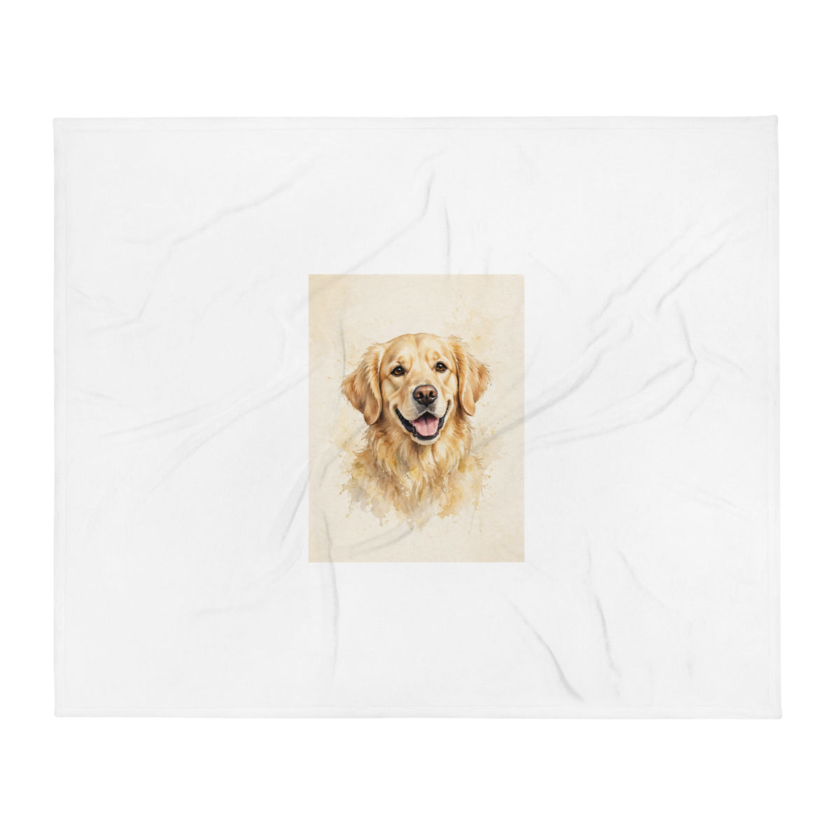 Custom watercolor pet portrait blanket, view 4