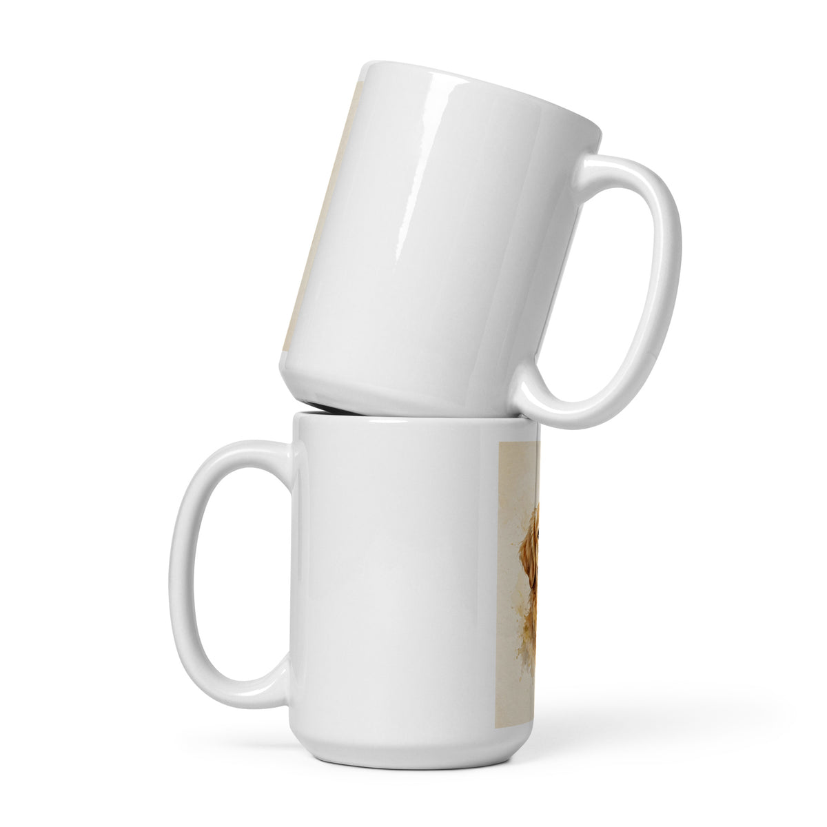 Custom watercolor pet portrait mug, view 3